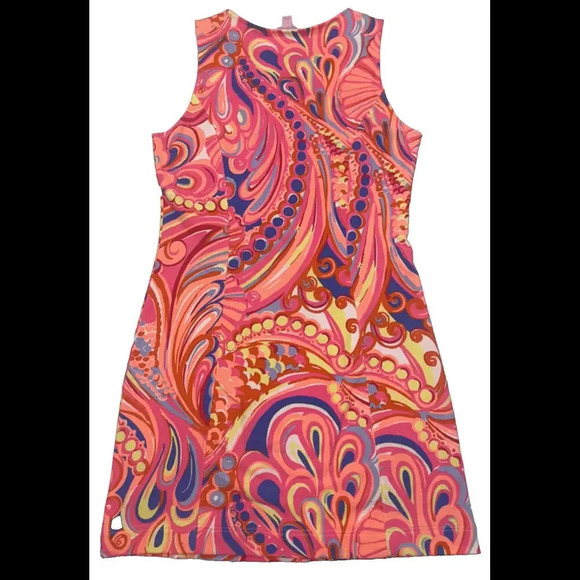 Lilly Pulitzer Multi Reef Retreat Whiting Shift Dress Stretch Terry Knit XS - Picture 2 of 12